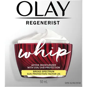 Olay Regenerist Whip Face Moisturizer SPF 25 - Lightweight Anti-Aging Cream for Smooth, Matte Skin
