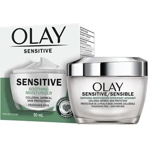 Olay Sensitive Face Moisturizer Cream with Colloidal Oatmeal, Fragrance Free Skin Care