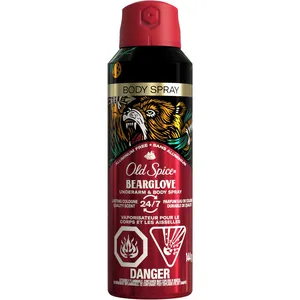 Old Spice Bearglove Aluminum Free Body Spray for Men - Fresh Apple and Citrus Scent