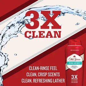 Old Spice H E Body Wash Shampoo for Men - Refreshing Clean, Invigorating Scent, 16 oz