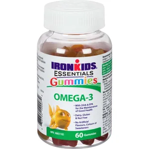 Omega-3 Vitamin Gummies for Kids - No Preservatives, Gluten, Dairy, or Nuts - 60 Count