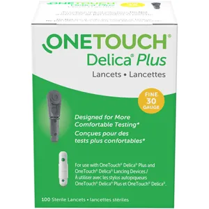 OneTouch Delica Plus Lancet 30g - Virtually Pain-Free Testing with Precision Guidance Technology