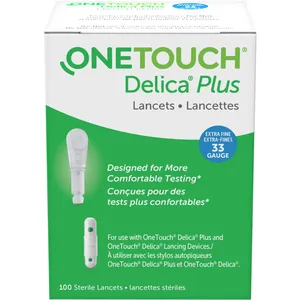 OneTouch Delica Plus Lancet 33g - Virtually Pain-Free Testing with Precision Guidance Technology