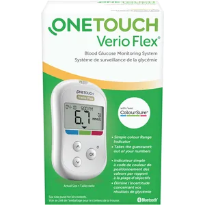 OneTouch Verio Flex Blood Glucose Meter with ColourSure Technology and Wireless Connectivity