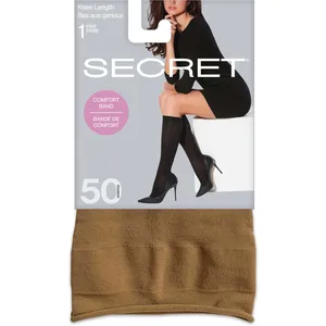 Opaque Comfort Band Knee Length Tights - ONE SIZE - 50 Denier - 85% Nylon, 15% Elasthane