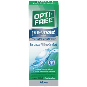 Opti-Free Pure Moist 300ml Contact Lens Solution for Comfort and Hydration