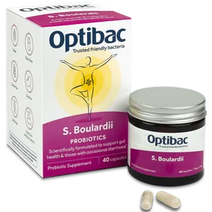 Optibac Probiotics - Saccharomyces Boulardii 40 Capsules for Digestive Health & Immune Support