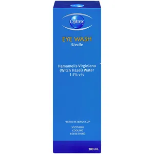 Optrex Sterile Eye Wash 300 mL for Tired, Irritated Eyes - Soothe Redness & Refresh with Eye Cup