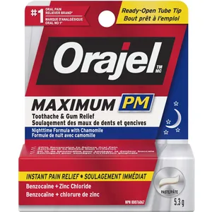 Orajel Maximum Strength PM Toothache & Gum Relief Paste - Instant Pain Relief with Chamomile
