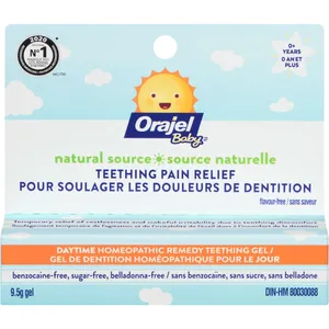 Orajel Natural Source Teething Gel with Chamomilla for Infants 1+ Months – Benzocaine & Paraben-Free