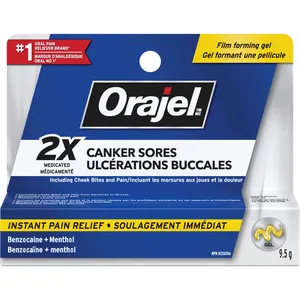 Orajel Ultra Canker Sore Gel - Fast Relief for Painful Sores, 15% Benzocaine & 2% Menthol