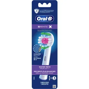 Oral-B 3D White X-Filament Replacement Brush Heads - 3 Count for Advanced Cleaning & Whitening