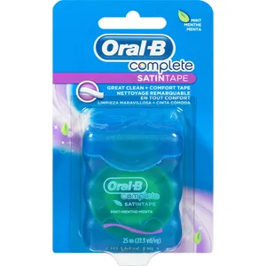 Oral-B Complete SatinTape Dental Floss, Mint Flavor, 25 M - Comfortable Cleaning, Dentist Recommended