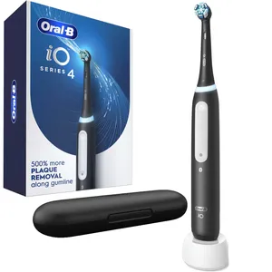 Oral-B iO Series 4 Electric Toothbrush, Black with 1 Brush Head, Rechargeable, 500% More Plaque Removal