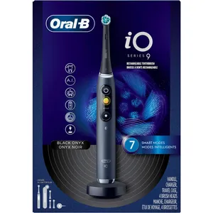 Oral-B iO Series 9 Electric Toothbrush with 4 Brush Heads - Black Onyx for Professional Clean Feeling