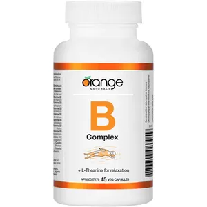 Orange Naturals B-Complex with L-Theanine for Energy Support and Relaxation, 200mg Capsules