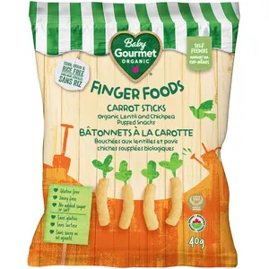 Organic Baby Gourmet Puffed Carrot Sticks - Gluten Free, Plant-Based Snack for Babies
