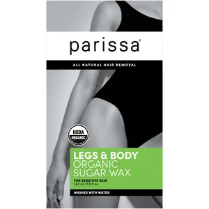 Organic Sugar Wax for Legs & Body - Vegan-Friendly, Recyclable, Sensitive Skin Formula