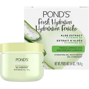 POND'S Aloe Extract & Vitamin B3 Gel Face Moisturizer for Fresh, Luminous Skin, 24-Hour Hydration