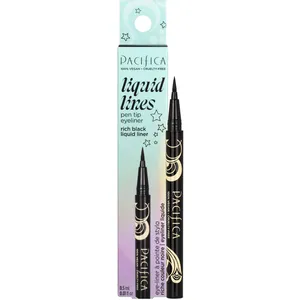 Pacifica Beauty Liquid Lines Pen Tip EyeLiner - Vegan, Smudge-Proof, Charcoal Powder Formula