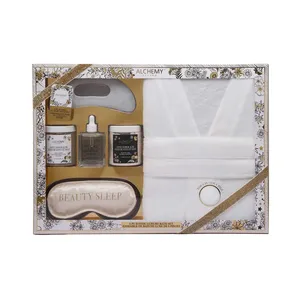 Pampering Spa Set with Robe, Eye Mask, Body Oil, Gua Sha, Scrub & Butter for Ultimate Relaxation