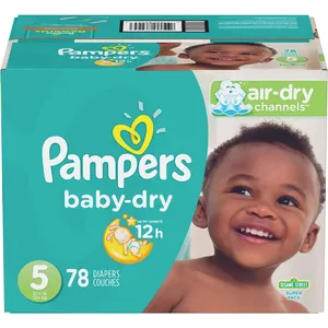 Pampers Baby-Dry Diapers Size 5 - 78 Count, 3x Drier for Overnight Dryness with Sesame Street Fun