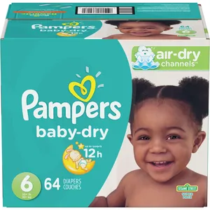 Pampers Baby-Dry Diapers Size 6 - 64 Count, 3x Drier, Cottony-Soft, Color-Changing Wetness Indicator
