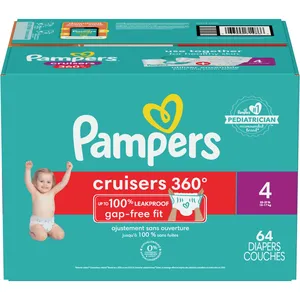 Pampers Cruisers 360 Diapers Size 4 - Best Fit & Leakproof Protection for Active Babies