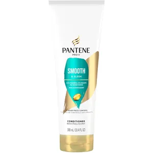 Pantene PRO-V Smooth & Sleek Conditioner 2x Nutrients for Frizz Control, 72+ Hours Smoothness