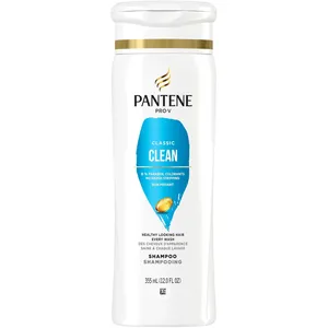 Pantene Pro-V Classic Clean Shampoo 2x Nutrients for Healthy Hair, Lasts 72+ Hours Nourishment