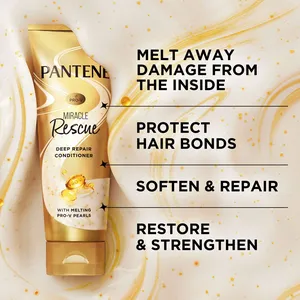 Pantene Pro-V Miracle Rescue Deep Repair Conditioner, 12 oz - Melting Pro-V Pearls for Smooth Hair
