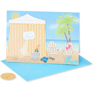 Papyrus Anniversary Card for Husband - Cute Beach Scene, Romantic Message, Handmade Quality