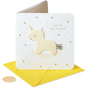 Papyrus Baby Shower Card - Magical Moment, Unicorn Design, 5.75x5.75 inches, Premium Quality