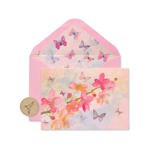 Papyrus Blank Cards with Envelopes, Blossoms - 12 Count, Glittery Floral Design, Perfect for Any Occasion