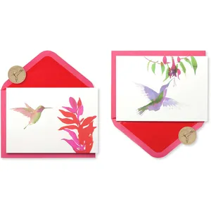 Papyrus Blank Cards with Envelopes - Watercolor Hummingbirds, 20-Count Set for All Occasions