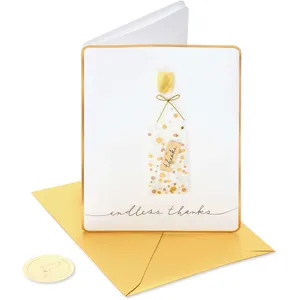 Papyrus Blank Thank You Card with Glitter & Gem Embellishments, 4.125 x 5.5 in