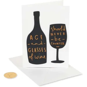 Papyrus Funny Birthday Card with Gold Foil - Toast To You - 5x7 Inches - Premium Quality