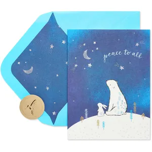 Papyrus Holiday Card - Love and Happiest Holidays - Sparkling Ornament Design with Foil and Gems