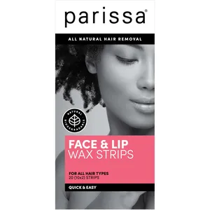 Parissa Wax Strips for Face & Lip - Biodegradable Hair Removal with Ultra Soothe Oil, 20 Strips