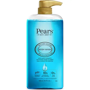 Pears Body Wash Mint Extract - 10x Moisturization for Soft, Glowing Skin - 100% Soap Free, pH Balanced