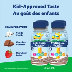 PediaSure Complete Reduced Sugar Nutritional Supplement, Chocolate, 33% Less Sugar, 940 ml