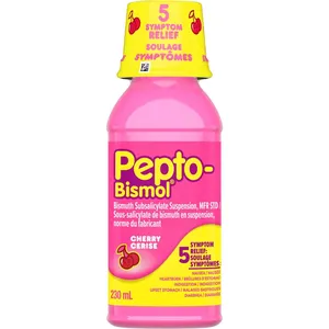 Pepto Bismol Cherry Liquid 230ML - Fast Relief from Nausea, Heartburn, Indigestion, Diarrhea