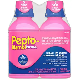 Pepto Bismol Extra Strength Liquid 350mL - Fast Relief for Nausea, Heartburn, Indigestion, Diarrhea