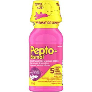 Pepto Bismol Liquid for Nausea, Heartburn, Indigestion, Upset Stomach, Diarrhea - Travel Size 100ml