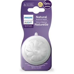 Philips Avent Natural Response Nipple Flow 5, 6M+, 2 Pack - Control Milk Flow Like Breastfeeding
