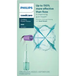Philips Power Flosser 3000 Cordless Oral Irrigator in Mint for Healthier Gums and Deeper Clean