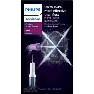Philips Power Flosser 3000 Cordless Oral Irrigator in White HX3826/21 for Deep Cleaning and Healthier Gums