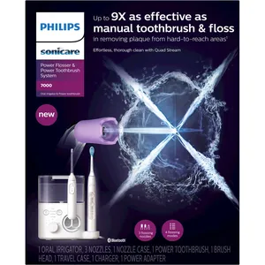 Philips Power Flosser 7000 ExpertClean System Oral Irrigator White HX3921/40 for Healthier Gums