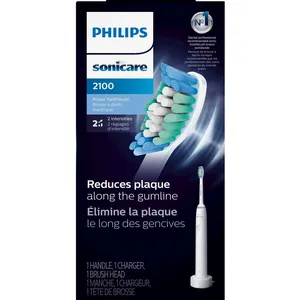 Philips Sonicare 2100 Power Toothbrush HX3661/04 - Ergonomic Design, 2 Intensity Settings, Long Battery Life