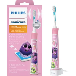 Philips Sonicare For Kids Pink Electric Rechargeable Toothbrush - Bluetooth, Effective Plaque Removal